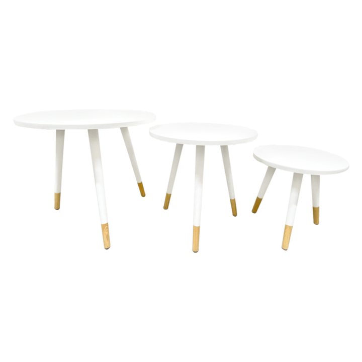 Juego De 3 Mesas Kerville Home Blanco De Madera