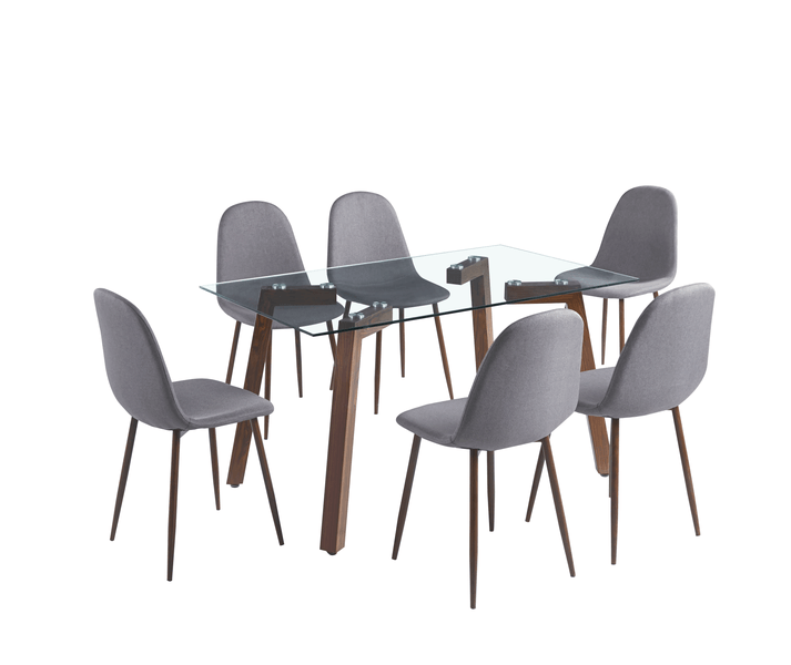 Kerrville Juego De Comedor Gris 6 Silla 1 Mesa