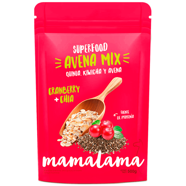 Mamalama Superfoods Avena Mix Cranberry + Chía 500 G