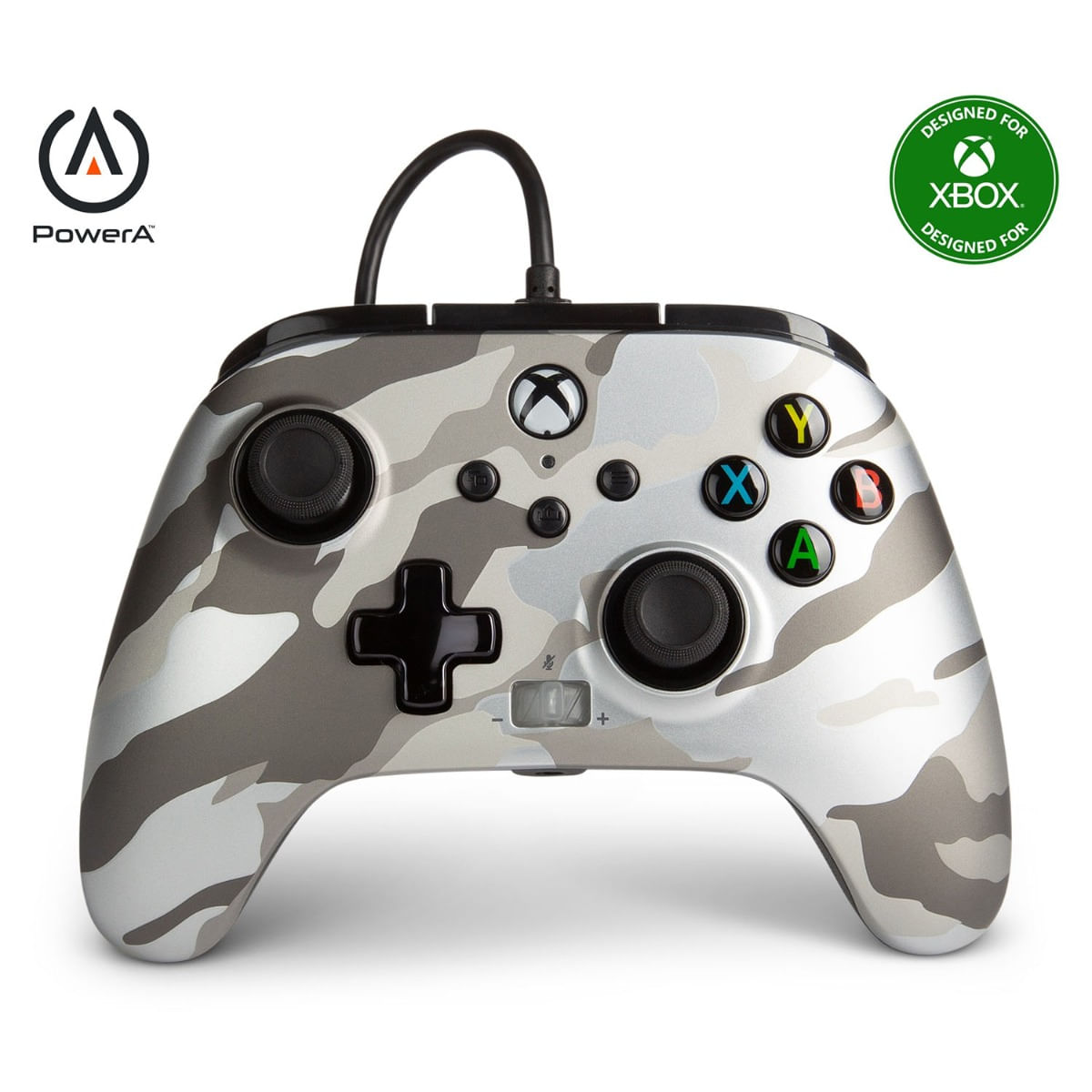 Control Alámbrico Power A Enhanced Para Xbox Camuflaje Blanco Y Gris 1 Pz