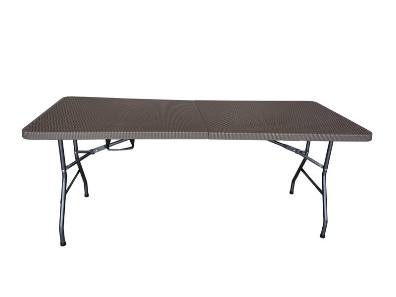 Mesa Plegable Tipo Rattan Gris Oxford 1 Pz