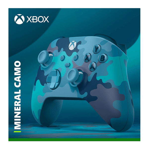 Control Alámbrico Xbox Mineral Camo Azul Y Gris 1 Pz