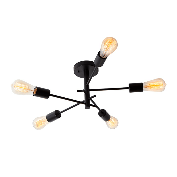 Lámpara De Techo Negro 5 Luces 40w Socket E27 1 Pz
