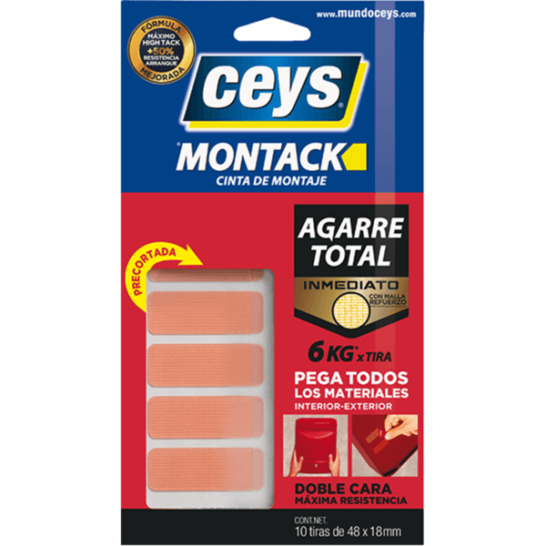 Cinta Ceys Pre Cortada Velcro Montack 1 Pz