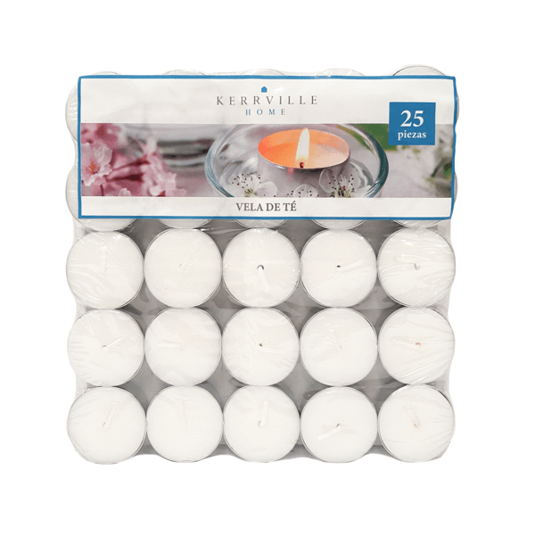 Kerville Home Velas De Té Blanca 3 Cm Con 25 Pz