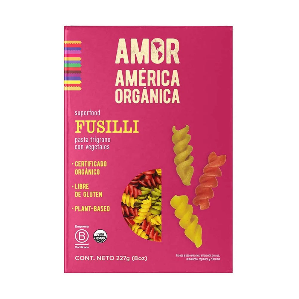 Amor Pasta Con Vegetales Org S/Gluten Fusilli 22 227 G