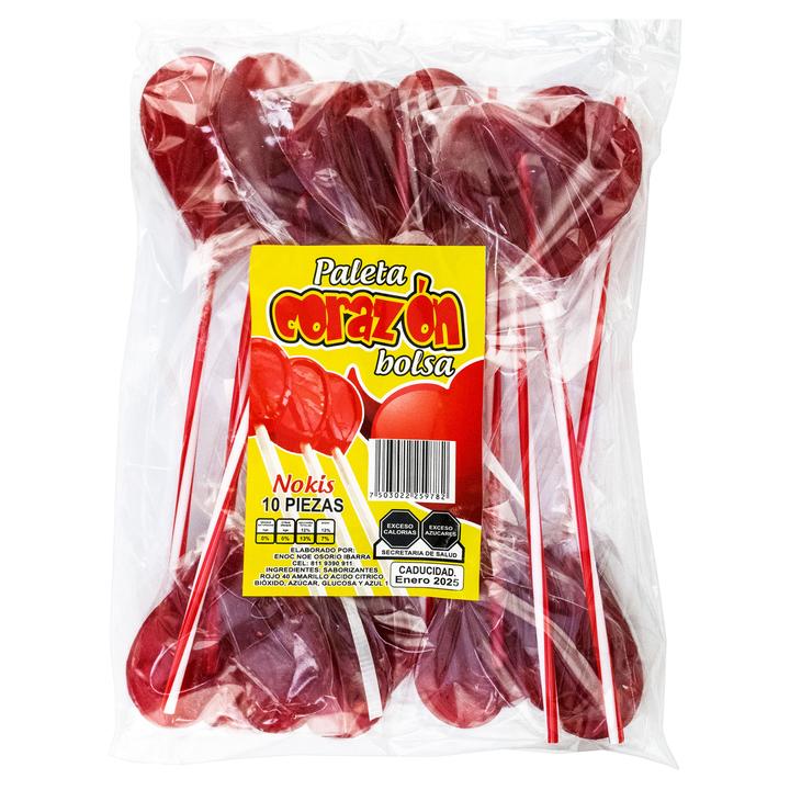 Paleta Corazon Mediano 10 Pz