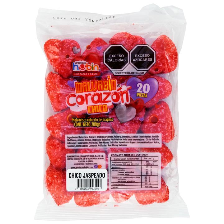 Bombon Corazon Chico Jaspeado 20 Pz