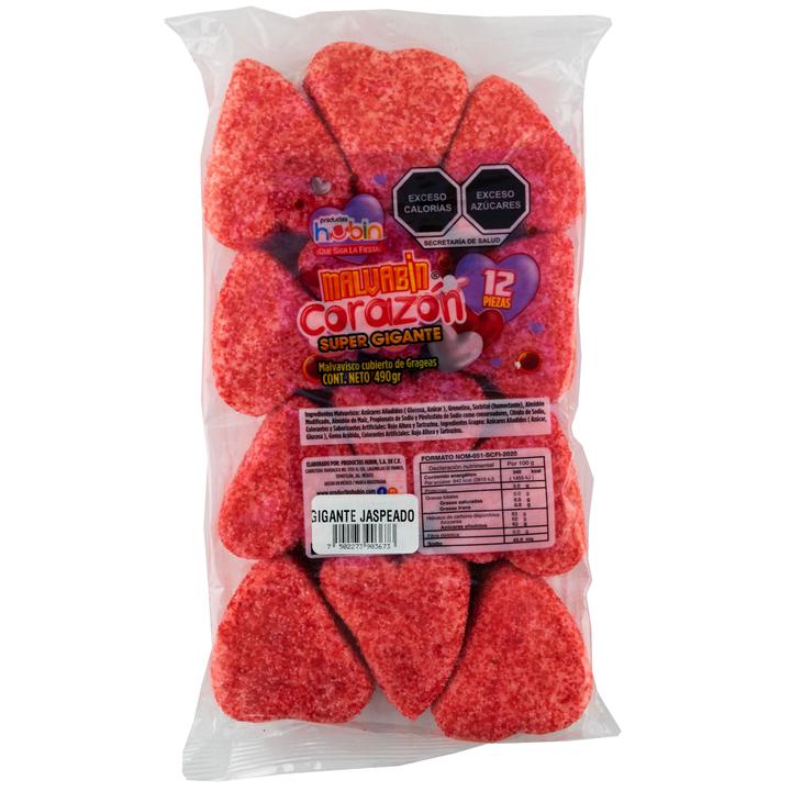 Bombon Corazon Gigante Jaspeado 12 Pz Bombon Cor 12 Pz