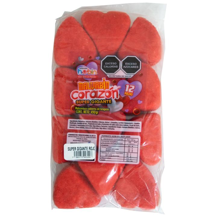 Bombon Corazon Gigante Rojo 12 Pz Bombon Corazon 12 Pz
