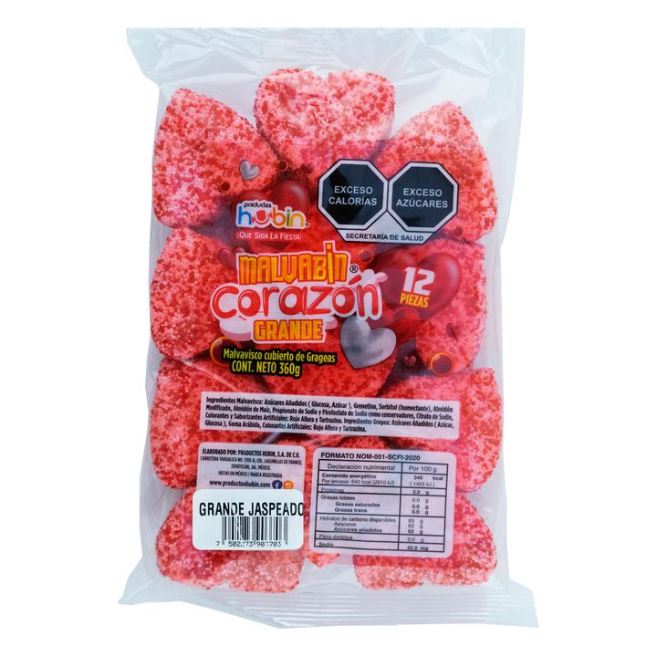Bombon Corazon Grande Jaspeado 12 Pz Bombon Cora 12 Pz