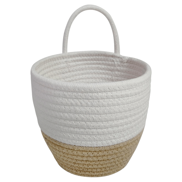 Canasta De Almacenamiento Tejida Blanca 19 X 16 X 1 Pz