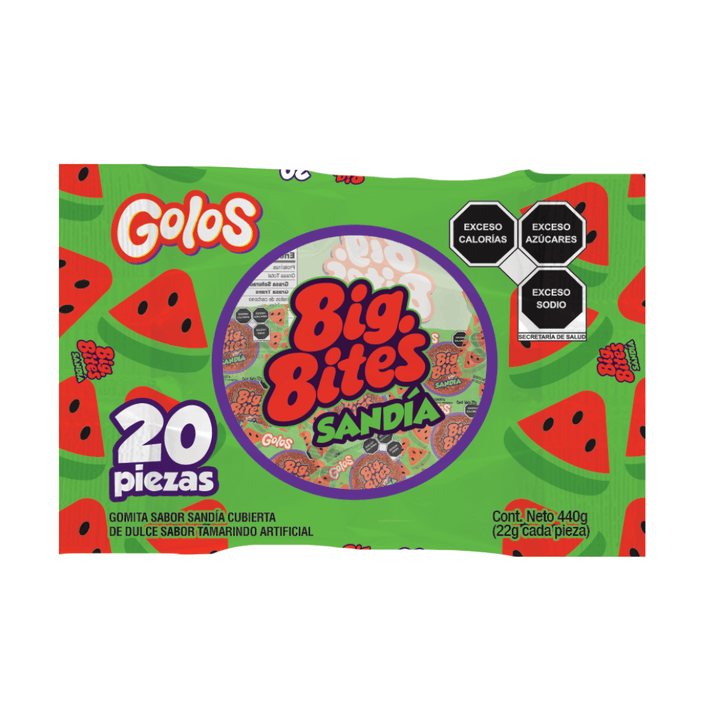Bokados Goma Sandia Big Bite Sandia Con 20 Pz