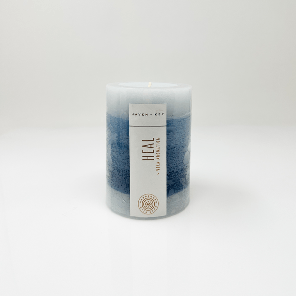 Haven And Key Vela Aromática Heal Pilar 10 Cm Con 398 G