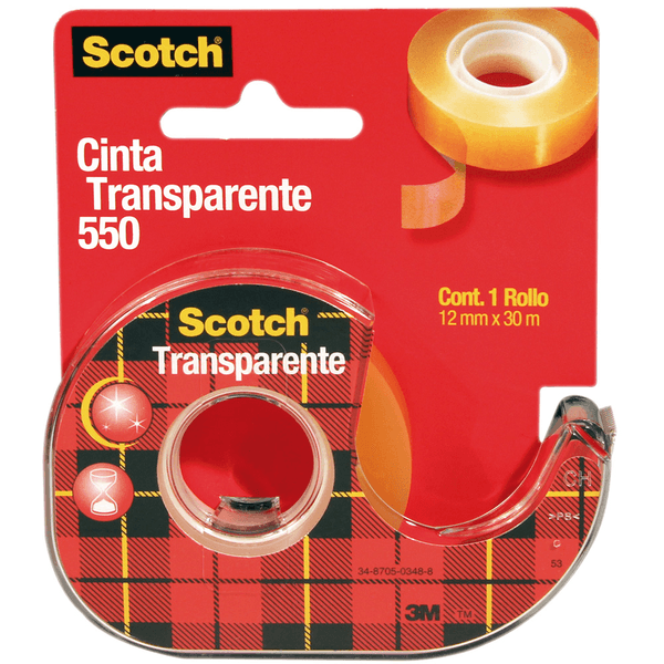 Cinta Adhesiva Cinta 550 Con Despachador 12 Mm X 1 Pz