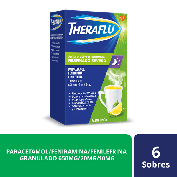 Theraflu Te Antigripal Resfriado Severo 6 Sobres
