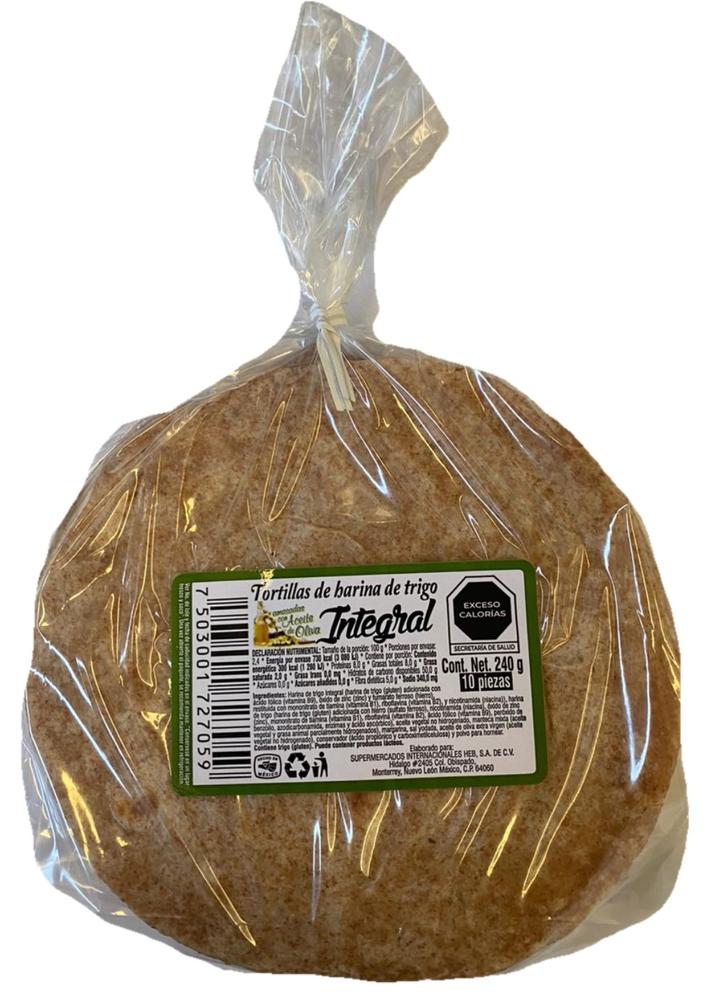 Tortilla Integral Con Aceite De Oliva