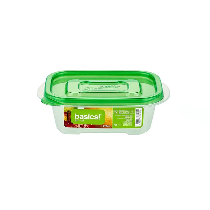 Basics! Recipiente De Plástico Rectangular 270 Ml