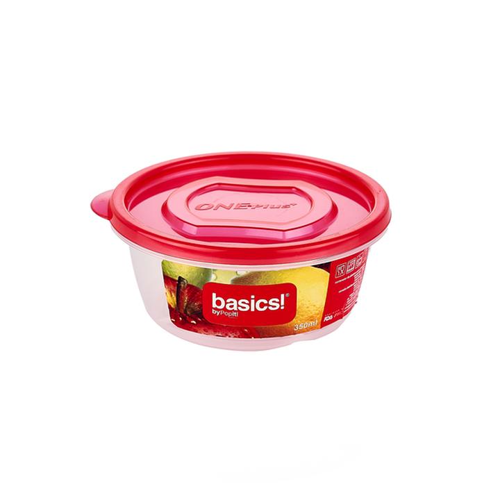 Basics! Recipiente De Plástico Redondo 350 Ml