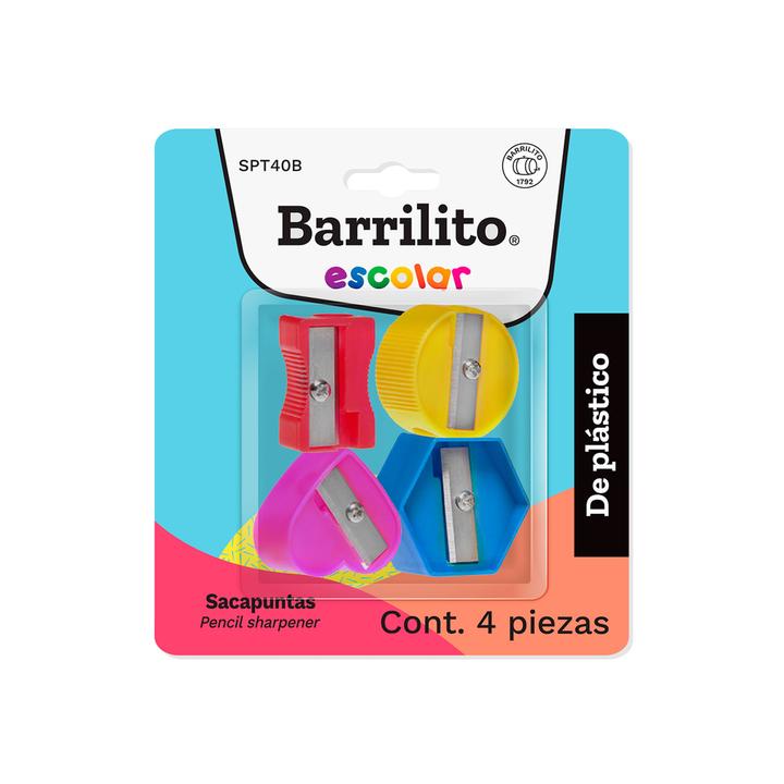 Set De Sacapuntas Escolar Barrilito Con 4 Pz