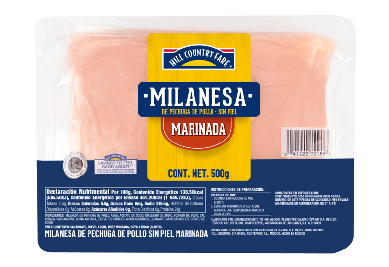 Hcf Milanesa De Pollo Marinada 500 G