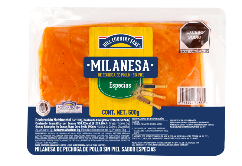 Hcf Milanesa De Pollo Especias 500 G
