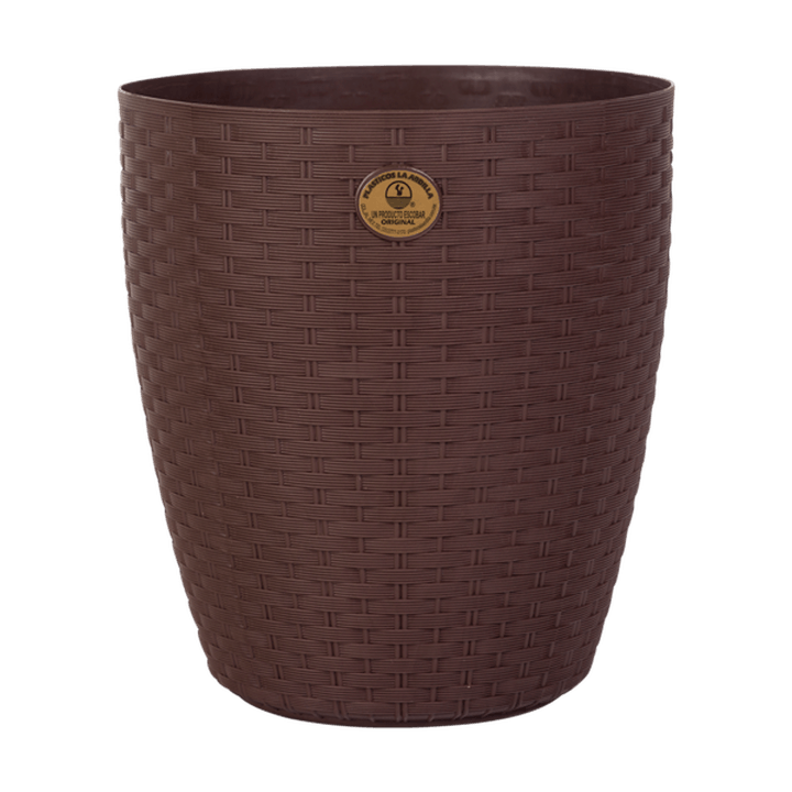 Plásticos La Ardilla Cesto Papelero Rattan Redondo Chocolate 1 Pz