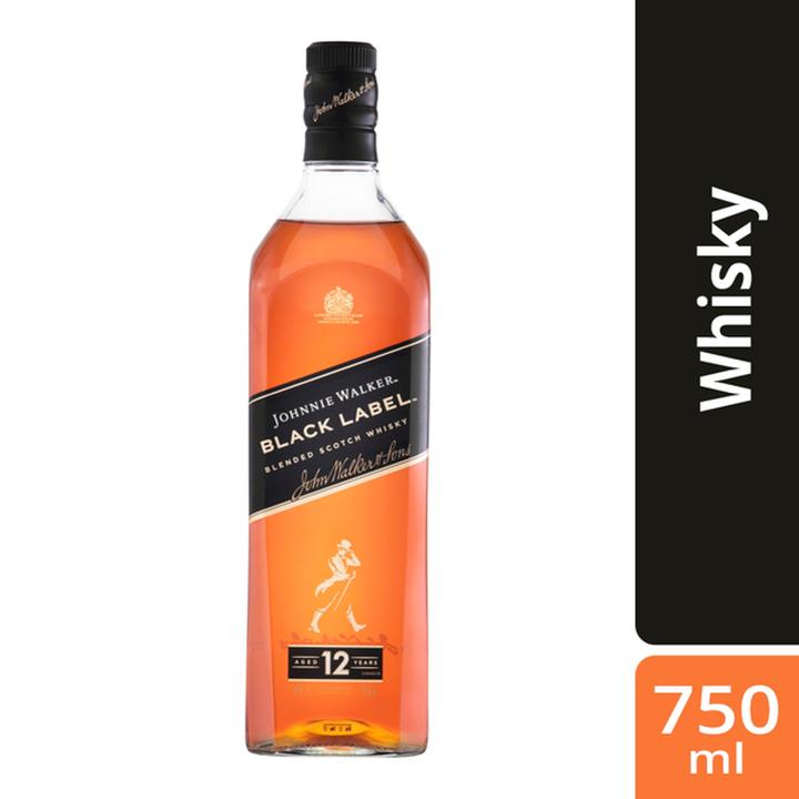 Whisky Johnnie Walker Black Label Blended Scotch 750 Ml
