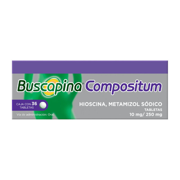 Buscapina Compositum Hioscina 10 Mg Metamizol Sódico 250 Mg 36 Tabletas