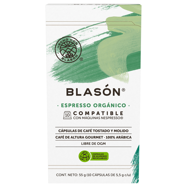 Blasón Cápsulas De Café Espresso Orgánico 10 Pz