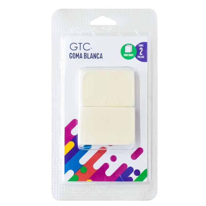 Borrador De Goma Gtc Blanco 2 Pz