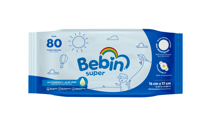 Toallitas Húmedas Bebin Super Paquete Con 80 Toallitas