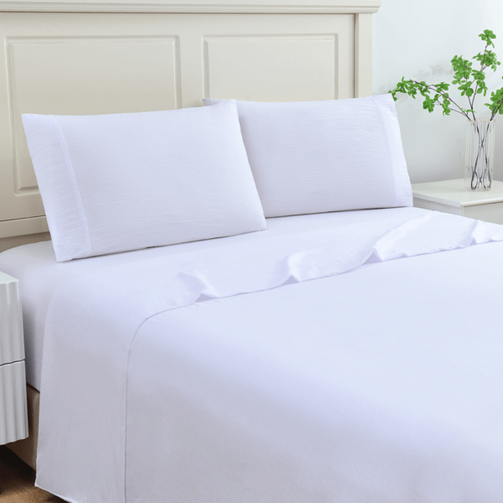 Juego De Sábanas Para Cama Tamaño Matrimonial Color Blanco