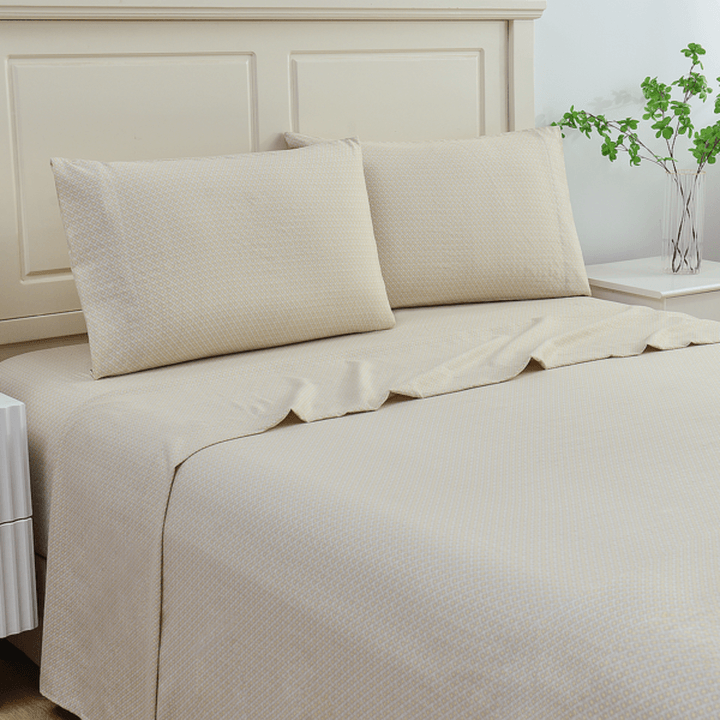 Juego De Sábanas Para Cama Tamaño Individual Color Beige