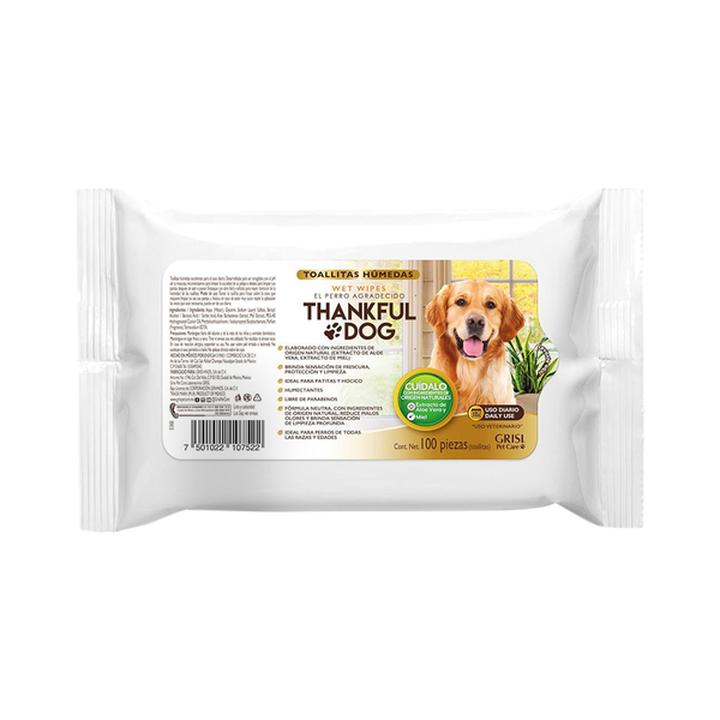 Toallitas Húmedas Thankful Dog Para Mascota Con 100 Pz