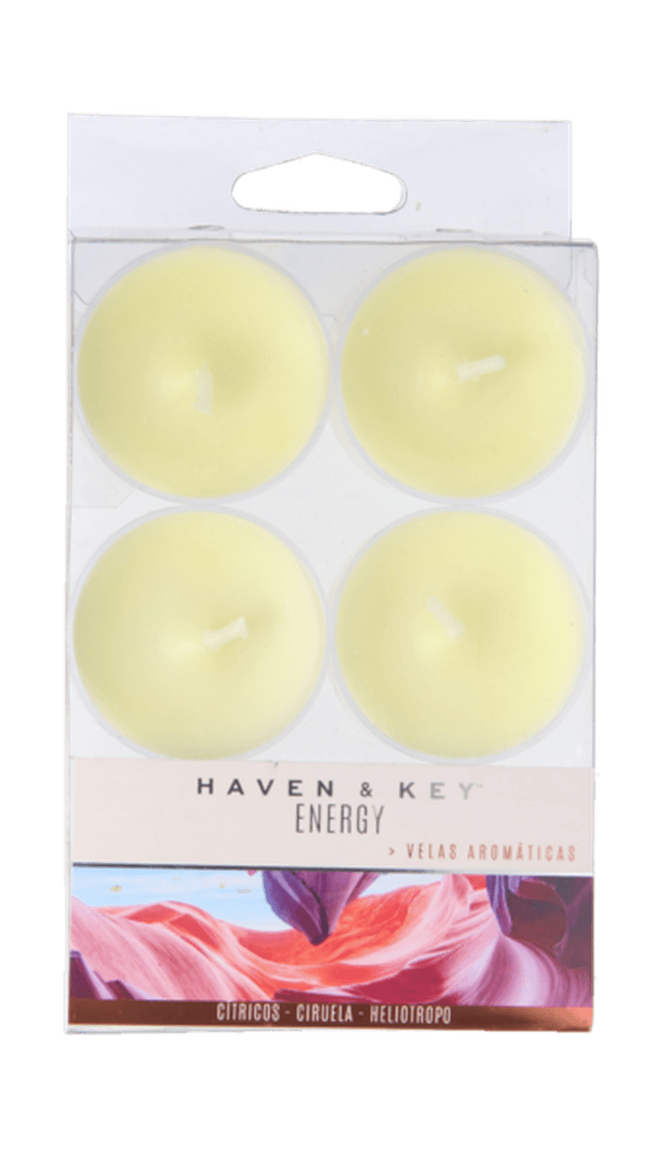 Haven And Key Wellness Energy Tea Light Vela Aromática 6 Pz