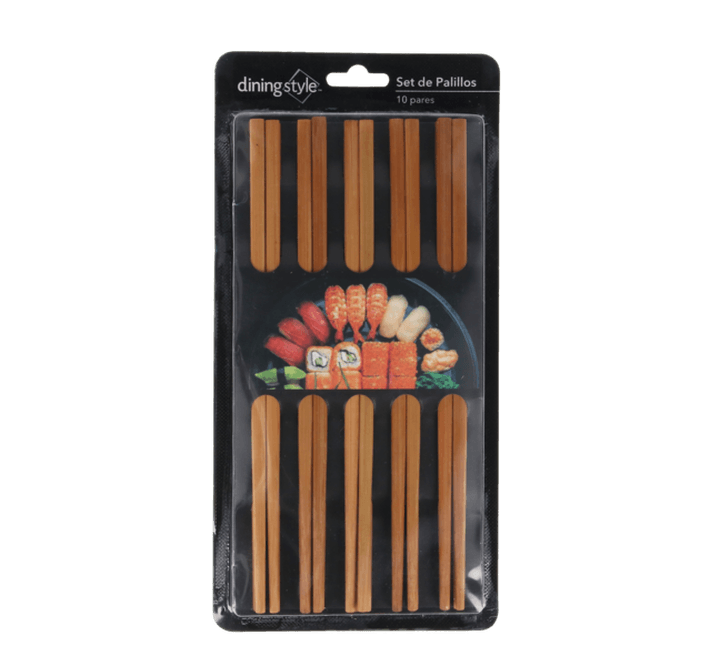 Set 10 Pzs Palillos De Bambú 1 Pz