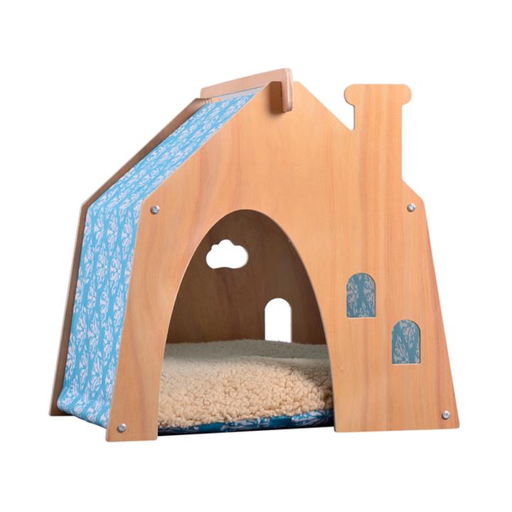 Casa Azul Para Gato Con Cojín 1 Pz