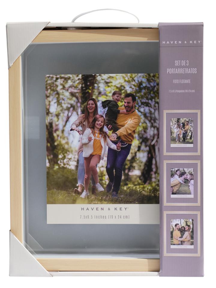 Juego De Portarretratos Haven And Key Madera Natural 3 Pz