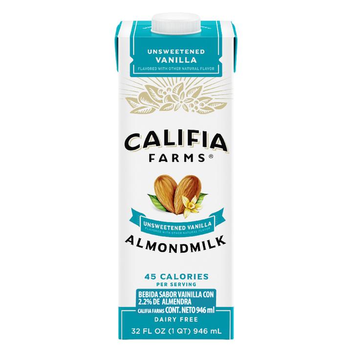 Califia Farms Bebida Sabor Vainilla Con Almendra Sin Azúcar 946 Ml