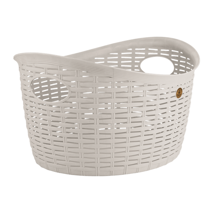 Canasta Rattan Oval Blanco Niebla 30000 Ml 1 Pz