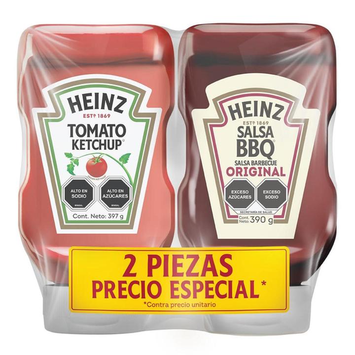 Heinz 2 Pack Con Catsup 397 G Y Bbq 390 G
