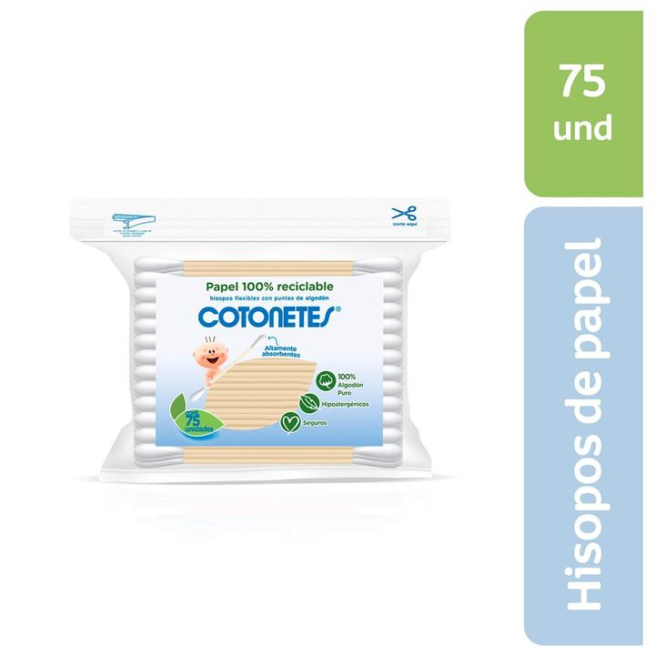 Cotonetes Hisopos Flexibles 75ud Cotonetes Hisop 75 Un