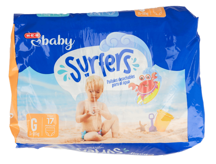 Heb Baby Pañales Acuáticos Surfers Tamaño Grande Con 17 Pz