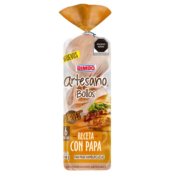 Pan Hamburguesa Bollo Artesano Con Papa 6pz 498 Gr