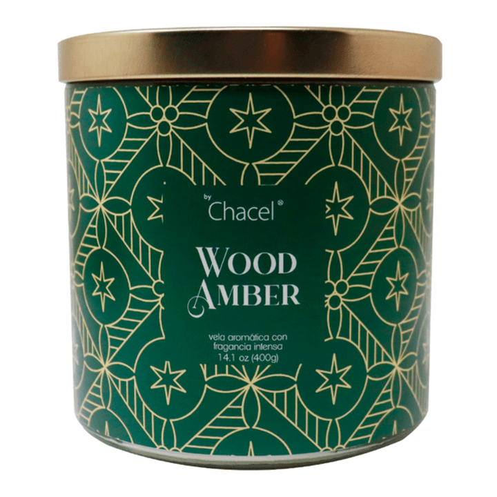 Vela Aromatica Gift Box Wood Amber 400 Gr 1 Pz