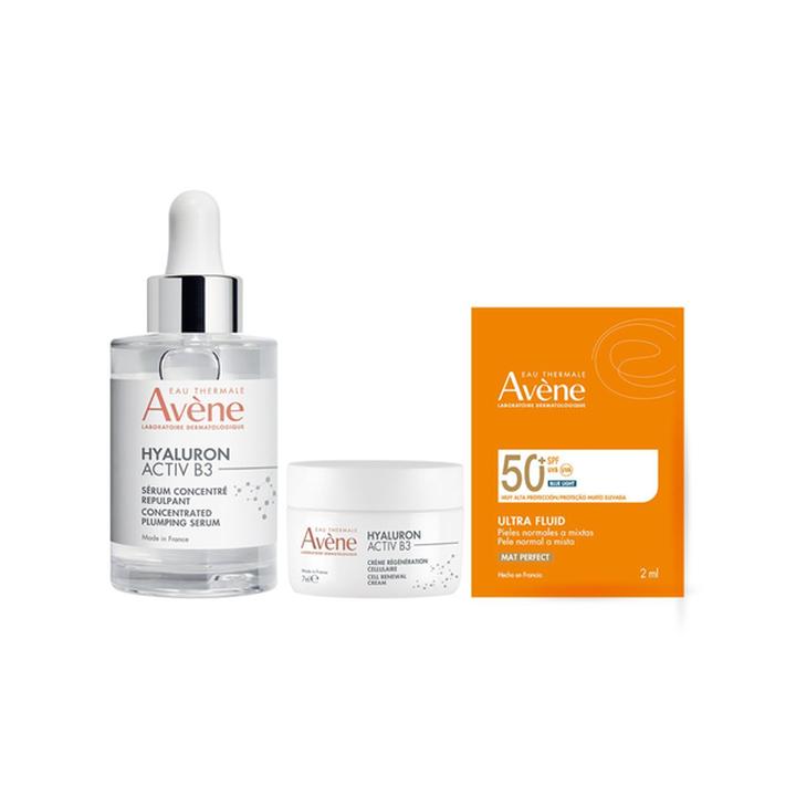 Avene Kit Hyaluron Sérum 30 Ml + Min Hyaluron Crema De Día 7 Ml + Ultra Fluid Mat Perfect Oil Control 2 Ml