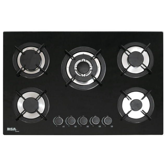 Parrilla Empotrable A Gas Disa Home Cristal Templado 77 Cm Paemc-5 - Negro