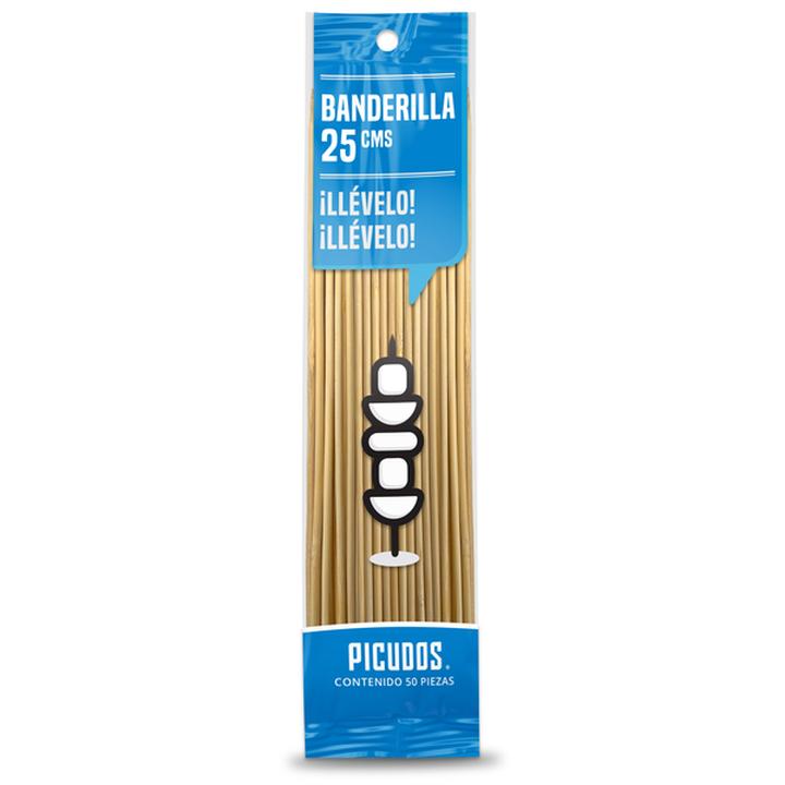 Banderillas De Madera Picudos De 25 Cm Con 50 Pz