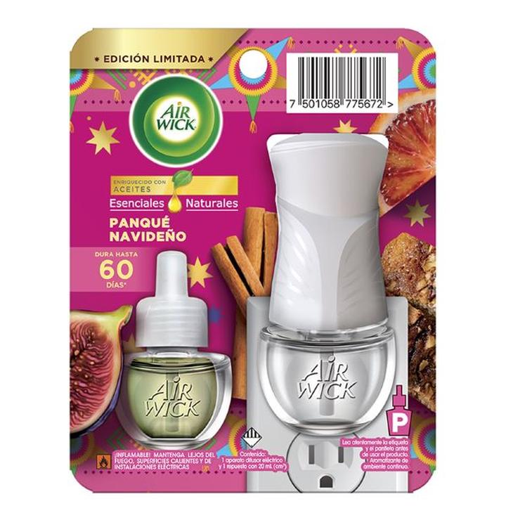 Aromatizante Elec Panque Navideño 20ml Difusor Y 2 Pz
